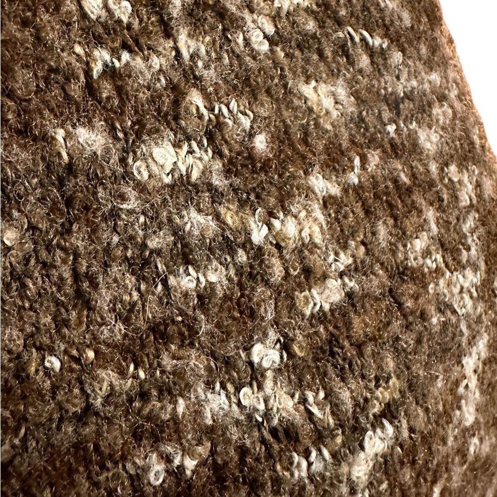 CAROLE LITTLE SPORT Brown Boucle High Neck Sweater Ladies Medium 90s - Picture 4 of 10